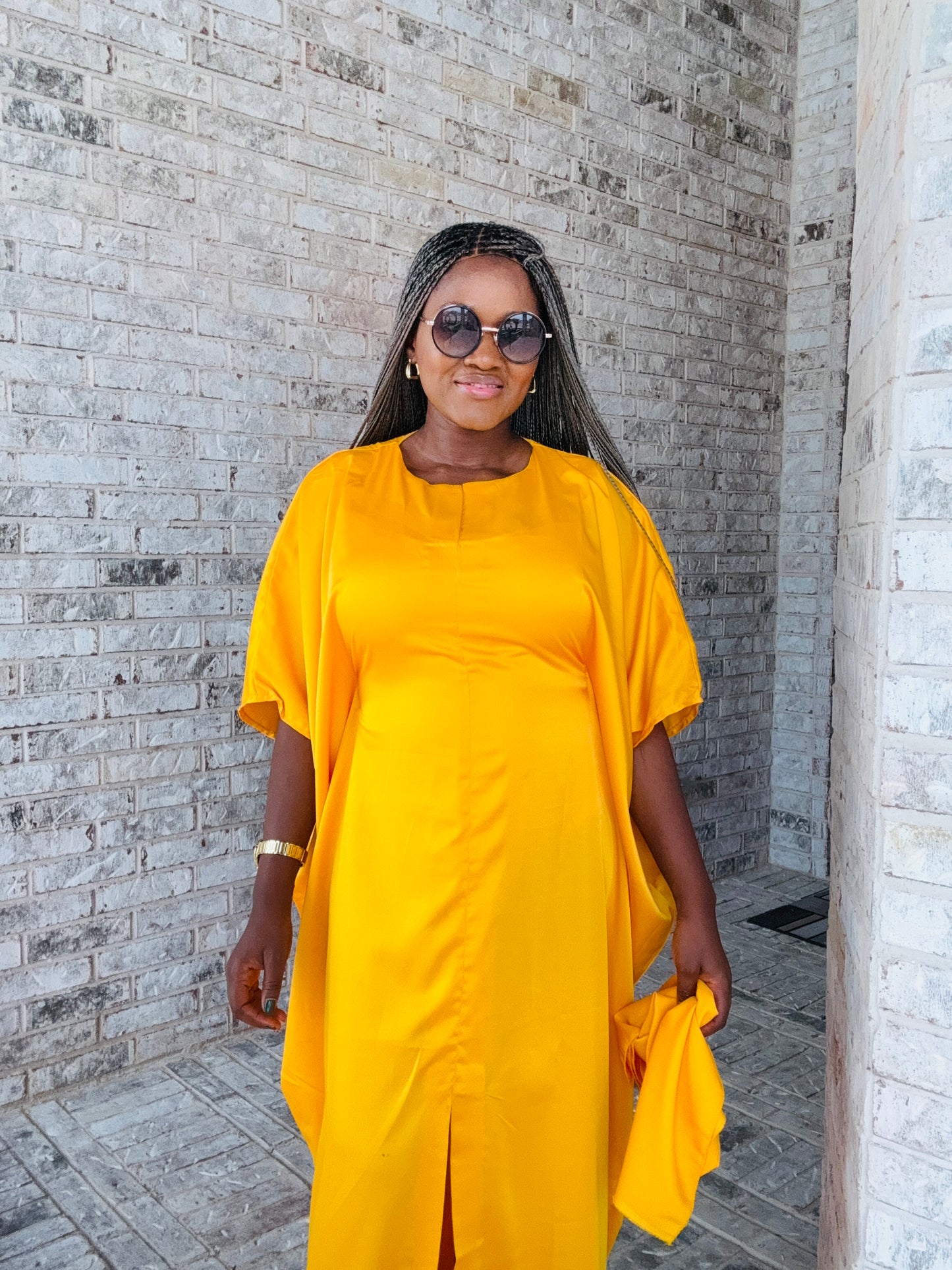 Dyna Luxury Rich aunty kaftan bubu (Yellow)