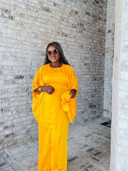 Dyna Luxury Rich aunty kaftan bubu (Yellow)