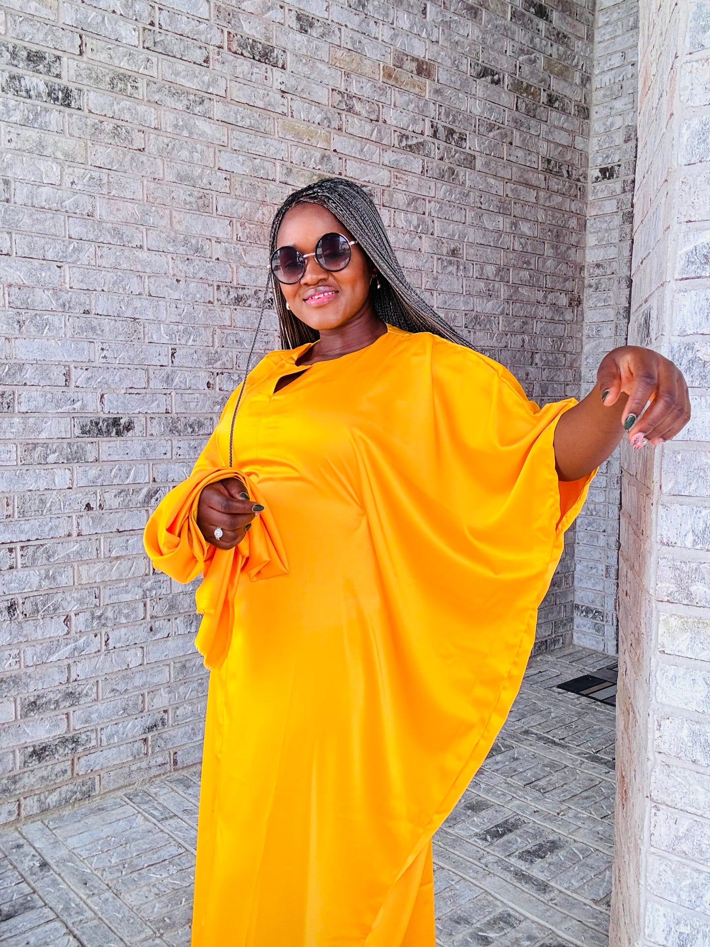 Dyna Luxury Rich aunty kaftan bubu (Yellow)