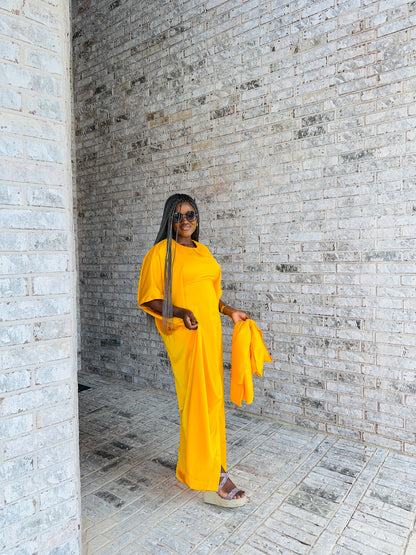 Dyna Luxury Rich aunty kaftan bubu (Yellow)