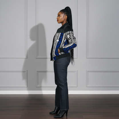 Demi African print Ankara Bomber Jacket for women