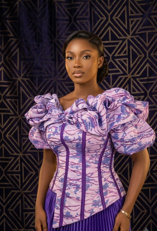 Tomisin Ruffled neckline Victorian corset blouse