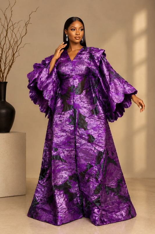 The Royal Amethyst Brocade Boubou dress