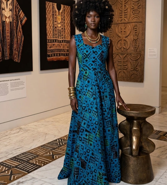 Azure Heritage Flow Dress