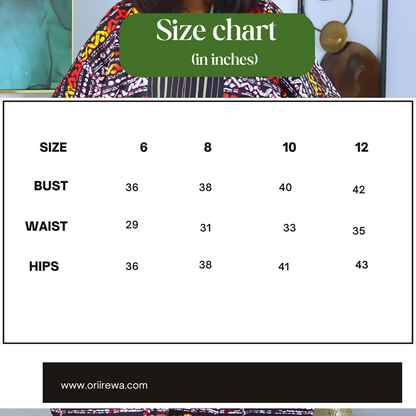 Adenike African print Frills shift dress for women