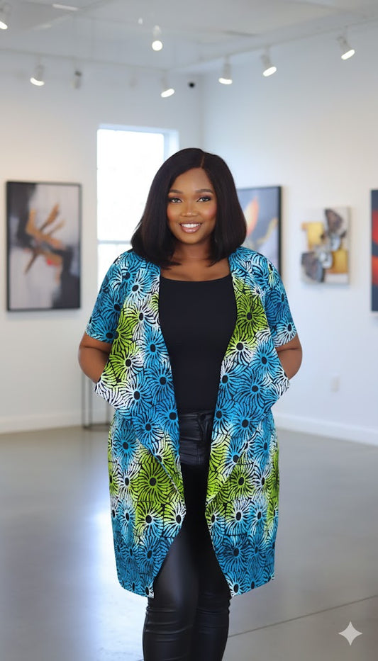 Bisbo African print Ankara Waterfall Jacket for women summer outfit