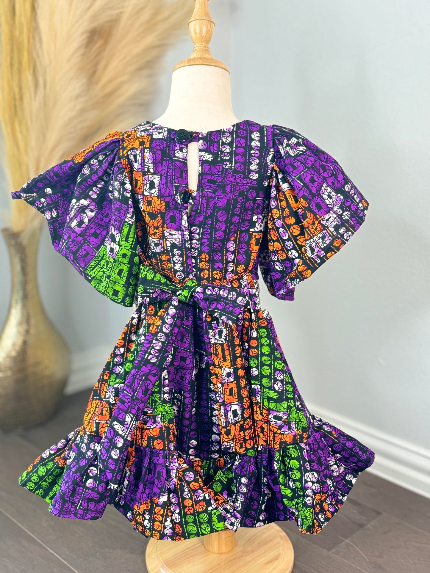 The Ashake African print Ankara Shift dress for kids