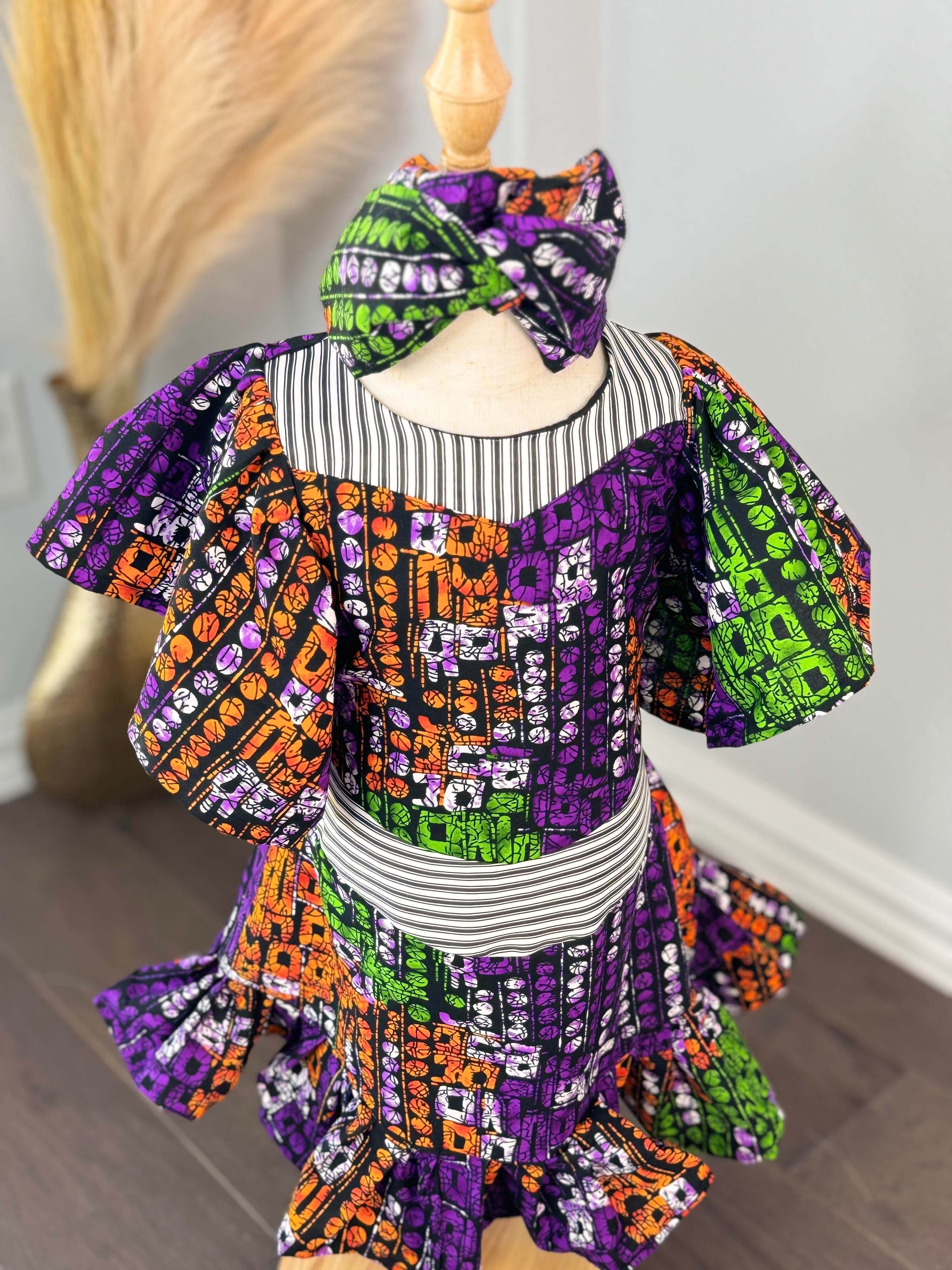 The Ashake African print Ankara Shift dress for kids Oriirewa