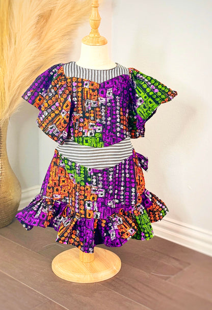 The Ashake African print Ankara Shift dress for kids