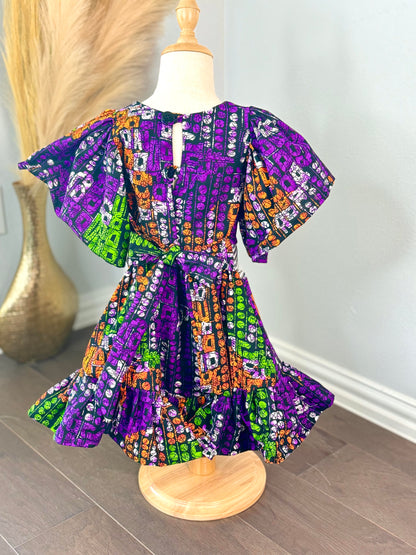 The Ashake African print Ankara Shift dress for kids